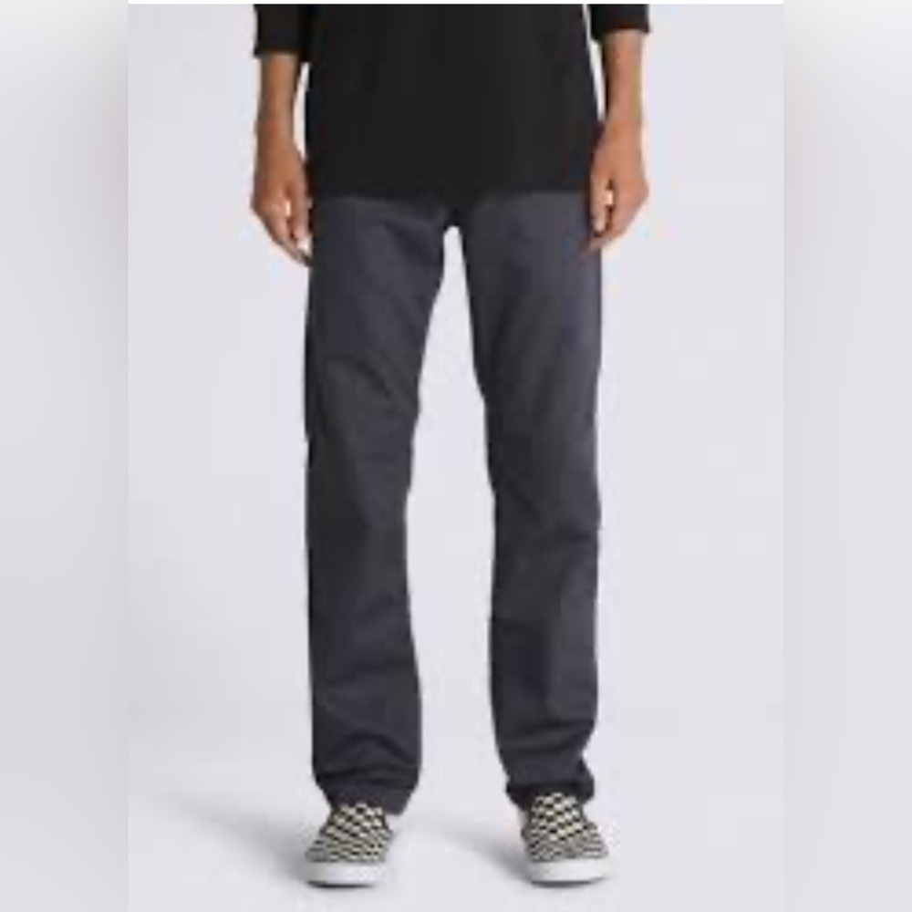 VANS Sz 30 Authentic Chino Slim Fit Grey Trousers Extra Button NEW WITH TAGS